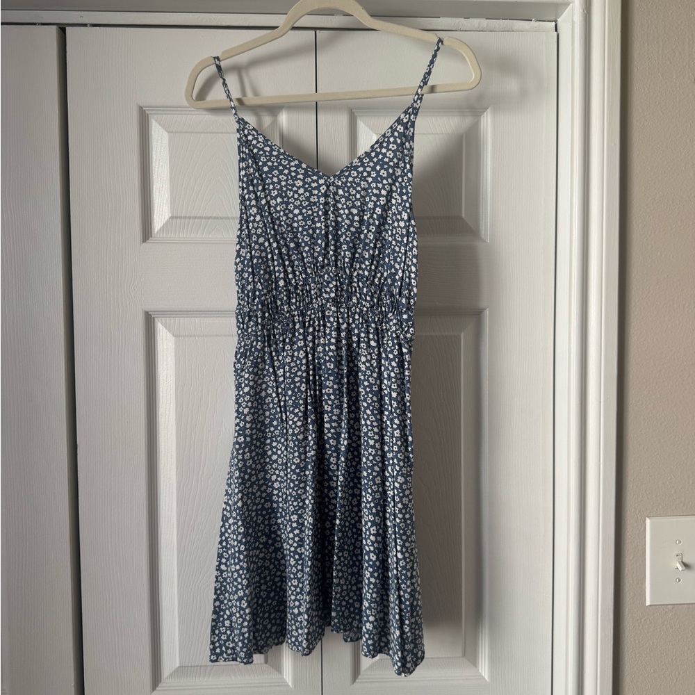 Blue and White Floral Dress